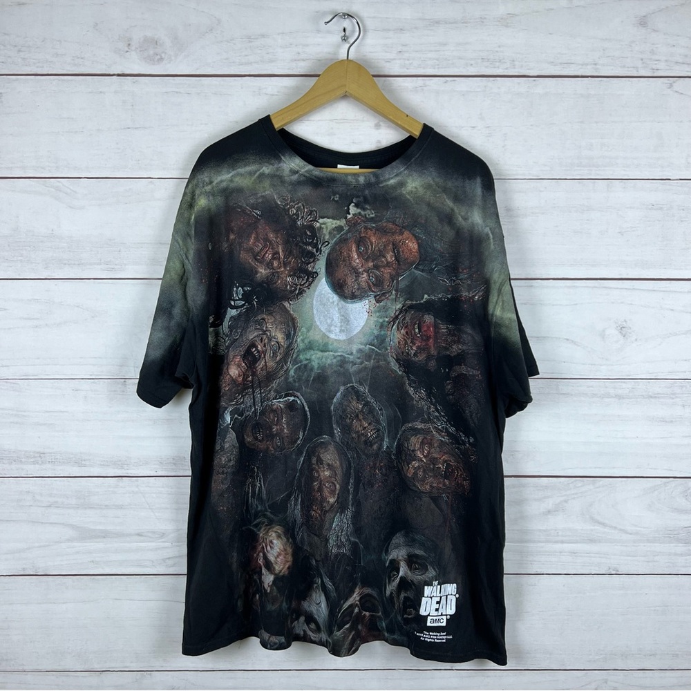 2015 The Walking Dead All Over Print Zombies TV Show T-Shirt XXL